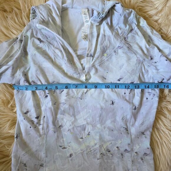 Lululemon Grey Water Bound Hoodie Mini Blushed Illusion White Multi Size 4 - Picture 7 of 7
